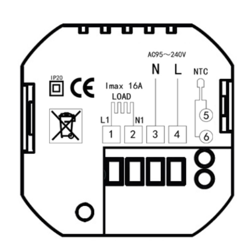 Терморегулятор Ecoset PWT 002 WIFI для теплого пола (Черный) 